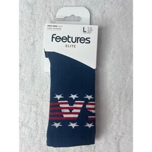 Feetures Elite Large Light USA Navy Cushion Mini Crew Socks NWTs M-9-12 W-10-13